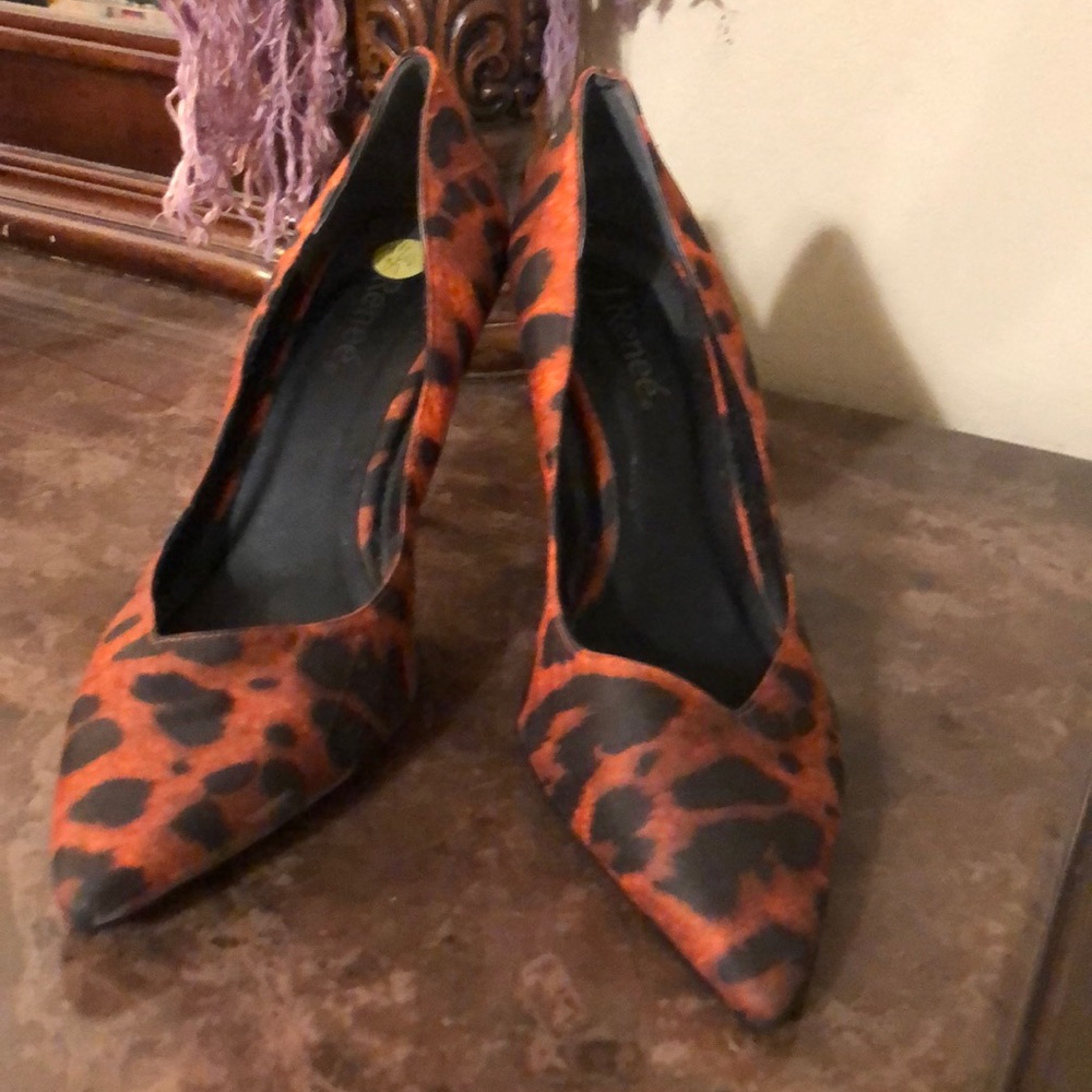 Red leopard print heels that are fun